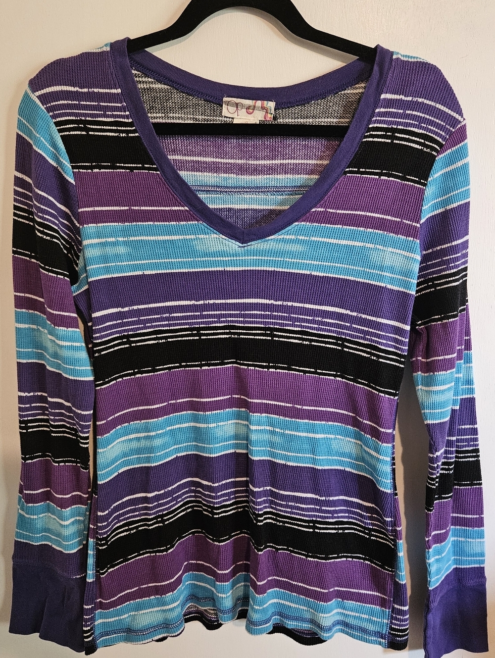 OP V-Neck Striped Top Size Juniors XL (15-17)